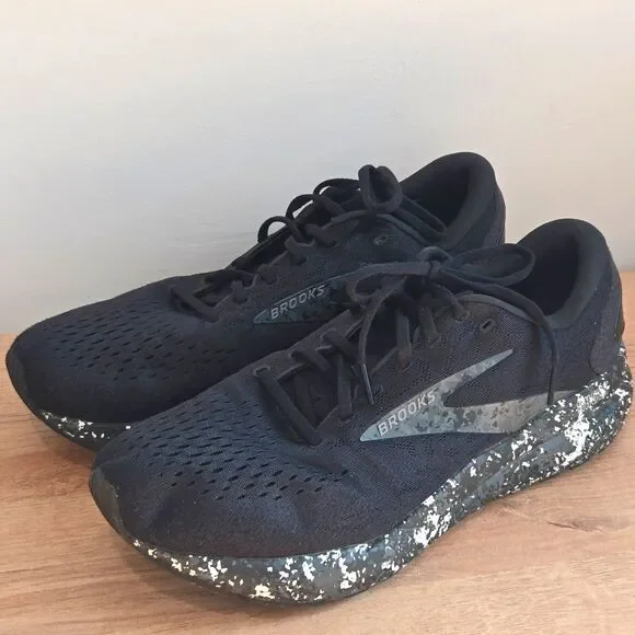 Brooks Mens Ghost 16 Sneakers 11.5 D /45.5 Running Athletic Shoe Black Lava EUC - Picture 2 of 10